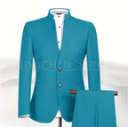 2025 New Style Men Chinese Tunic Collar Bridegroom Suit Formal Wear Dress Slim Fit Mens Suits Groom Wedding Blazer Costume Homme