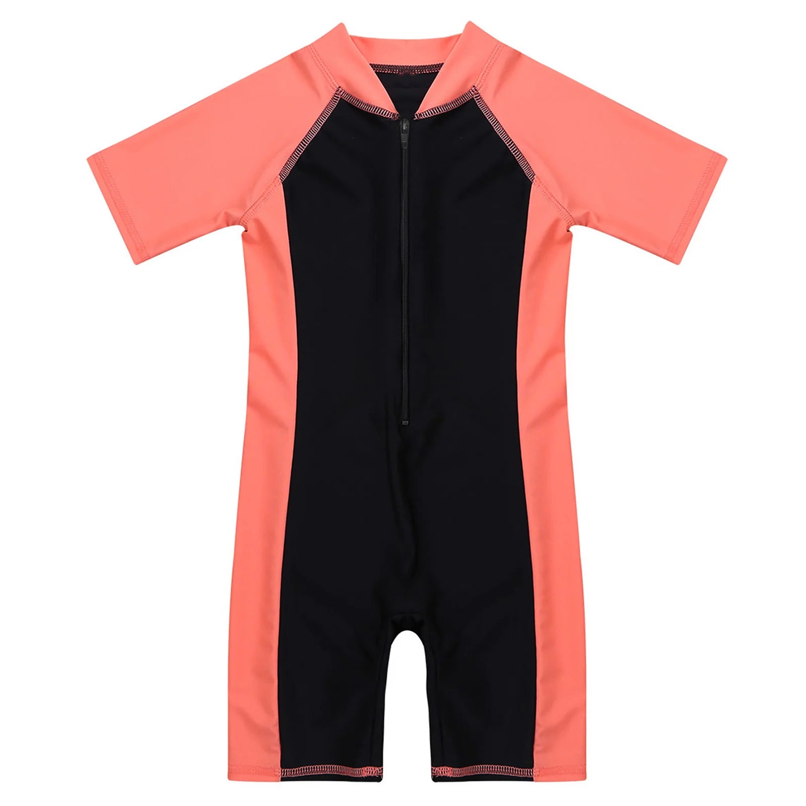 Wetsuits Kids Boys Girls Swimwear Swimsuits Short Sleeves Bodysuit Zippered Shorty Unitard Children's Bathing Suit Wetsuit Secondary image