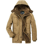 New Men Winter Fleece Warm Thick Windproof Parkas Jackets Coat Men Autumn Fashion Hooded Casual Parkas Men