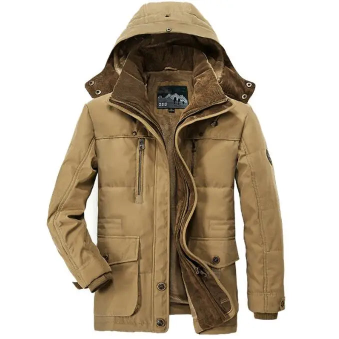 New Men Winter Fleece Warm Thick Windproof Parkas Jackets Coat Men Autumn Fashion Hooded Casual Parkas Men Main image