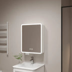 ‌Smart Corner Round Space Aluminum Mirror Cabinet, Wall Mounted Bathroom Storage with Shelves,Medicine Cabinet  Vanity Organizer