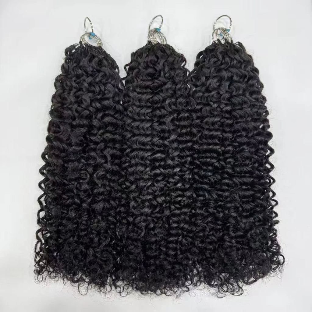 NABI Pre-Separated Crochet Human Hair Bundle Miracle Knots Braiding 14-18inch Water Wave Curly 100% Human Hair for Women