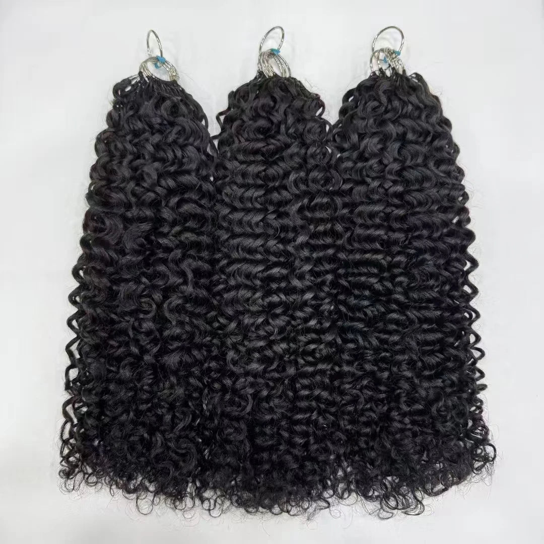 NABI Pre-Separated Crochet Human Hair Bundle Miracle Knots Braiding 14-18inch Water Wave Curly 100% Human Hair for Women