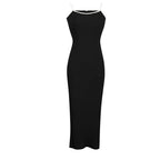 Fashion Sexy Skinny Kint Dress Backless Evening Maxi Dress Women Party Club Ladies Bodycon Peach Slim Hip Elegant Long Dresses