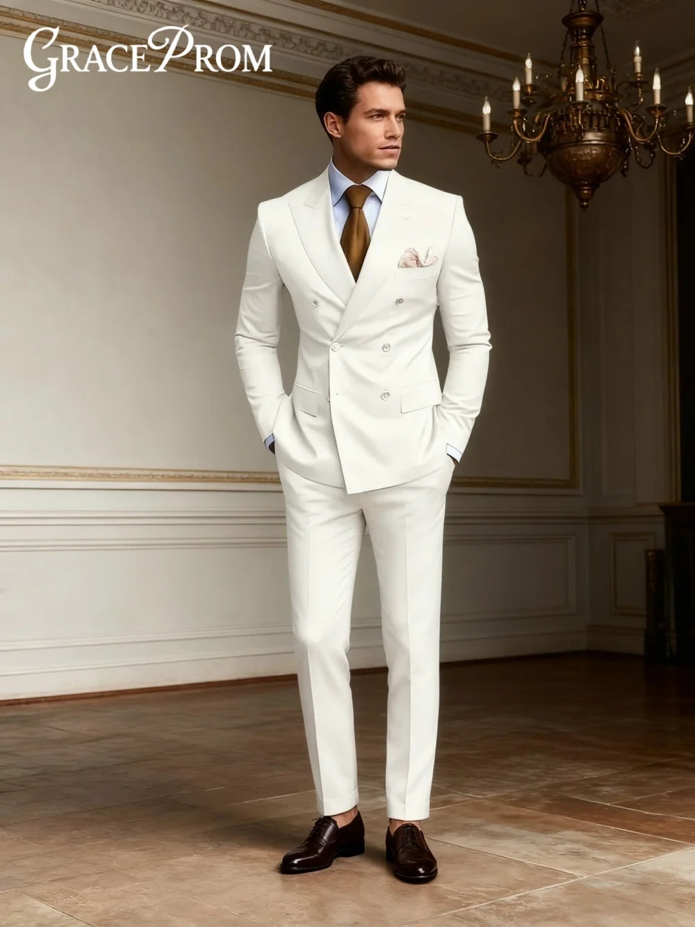 Fashionable Single-Breasted Men's Suit Set For Wedding Formal Business 2PCS Men's Suit Set Including Jacket Vest Pants Customize