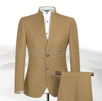 2025 New Style Men Chinese Tunic Collar Bridegroom Suit Formal Wear Dress Slim Fit Mens Suits Groom Wedding Blazer Costume Homme