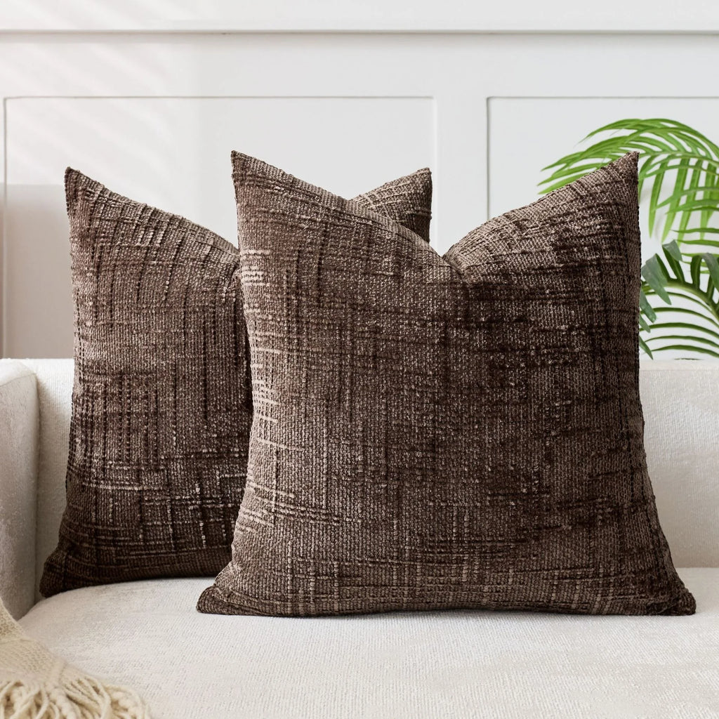 1Pcs Boho Soft Chenille Textured Home Decor Throw Pillow Covers 18x18in Farmhouse Cushion Covers for Spring Summer Fall Winter
