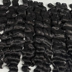 Raw Loose Curly Bundles Indian Human Hair 12A Grade Cuticle Aligned Wavy Human Hair Extensions Weft Big Spiral Curl Hair Bundle