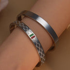18 K Gold Plated Stainless Steel  55 MM Red/Green Bangles  , Fashionable Jewelry For Men And Women Wholesale