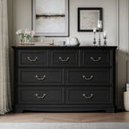 Farmhouse Dresser for Bedroom with 7 Drawer, Wood Vintage Dresser TV Stand for Living Room, Hallway