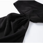 Elegant Ribbon Halter Dress Women Solid Off Shoulder Sleeveless Backless Slim Maxi Dresses 2026 Summer Autumn Party Robes Lady