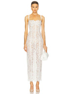 Sexy Spaghetti Strap V Neck Lace Long Dress Women Black Floral Lace Sleeveless Bodycon Dresses Elegant Evening Celebrity Party