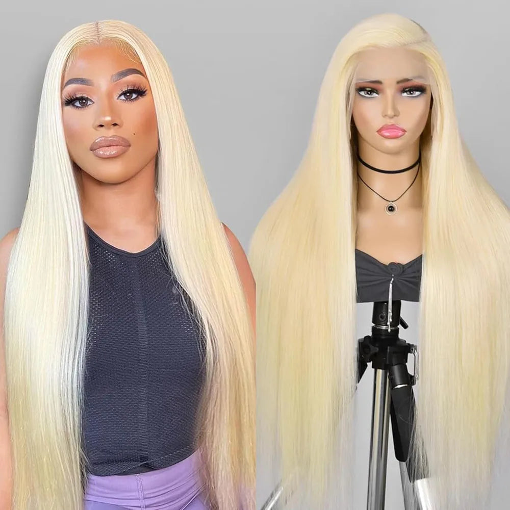 613 Blonde Bone Straight Hair Wig 100% Brazilian Human Hair 13x4 13x6 HD Transparent Lace Frontal Wig Pre Plucked 5x5 Lace Wigs Secondary image
