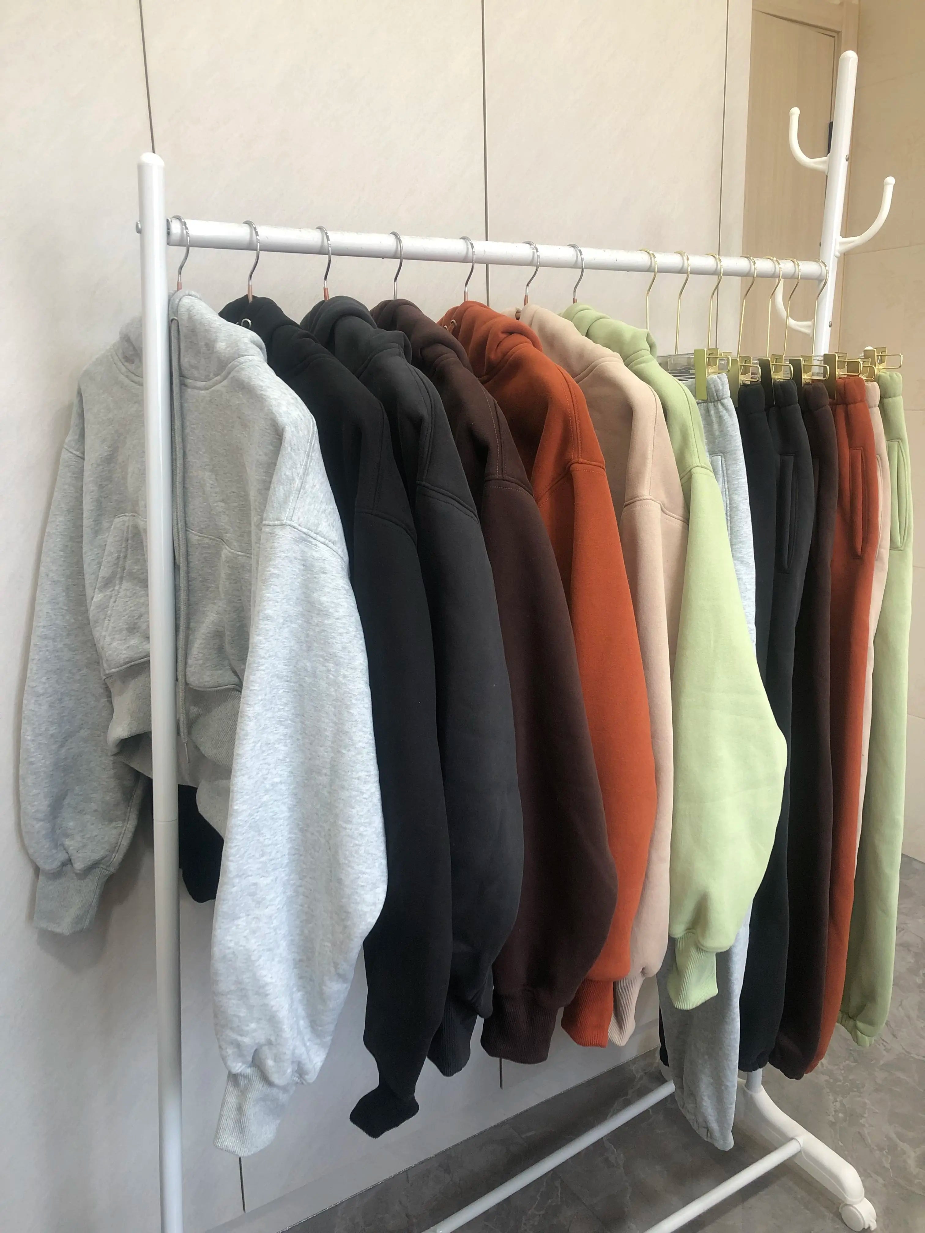 Wholesale Fleece Hoodie with Jogger Pant Sweat Suit Fall Winter 2 Piece Set Tracksuit Women Sports Outfit Two Piece Solid Casual