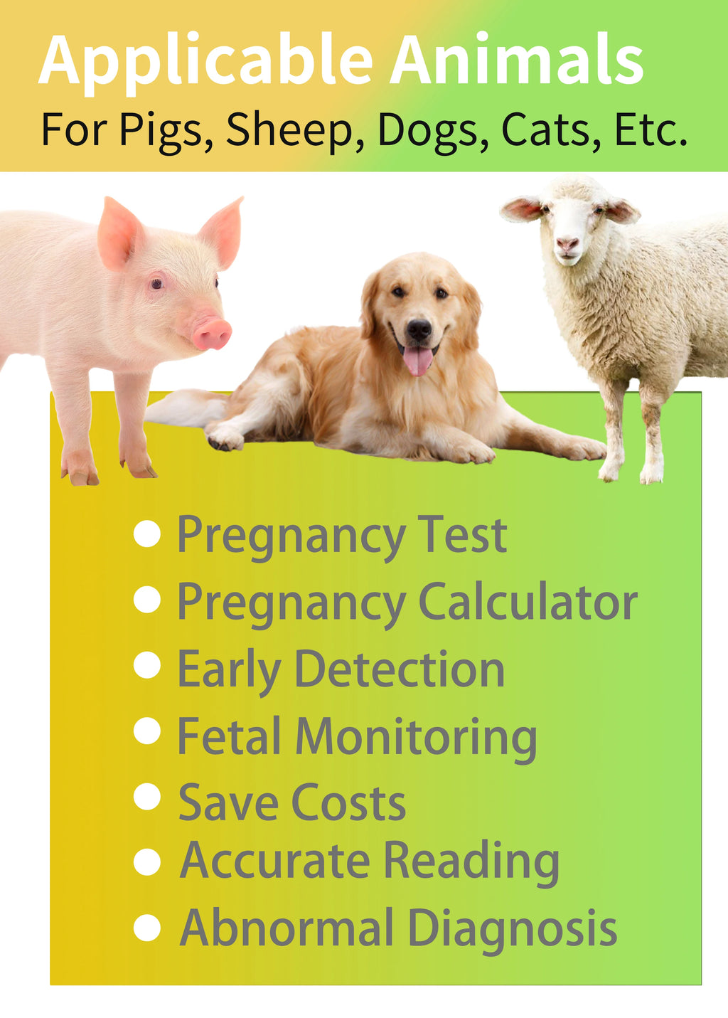 Portable Veterinary Ultrasound Scanner for Pregnancy Vet B-Ultrasound Machine with 3.5MHz Convex Probe for Pig Sheep Dog Animals