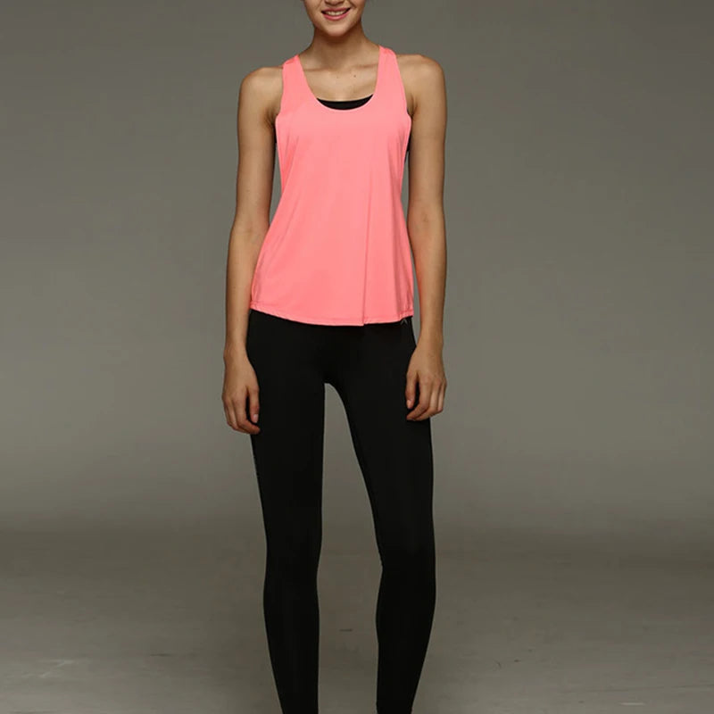 Women's Tank Tops Blouse Loose Sleeveless Shirt Gym Yoga Vest Training Running Vest Women Gym Tank Top 2025 New