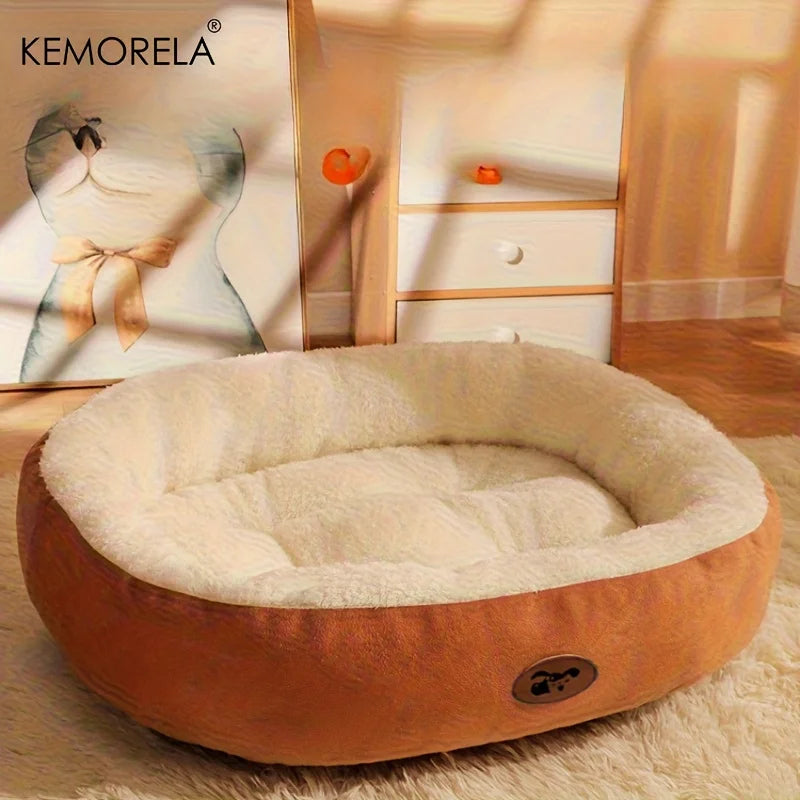 Cozy Oval Snuggle Pet Bed, Plush & Thickened Cat Bed Warm and Secure Bed for Cats and Small Medium Dogs, All Seasons Secondary image
