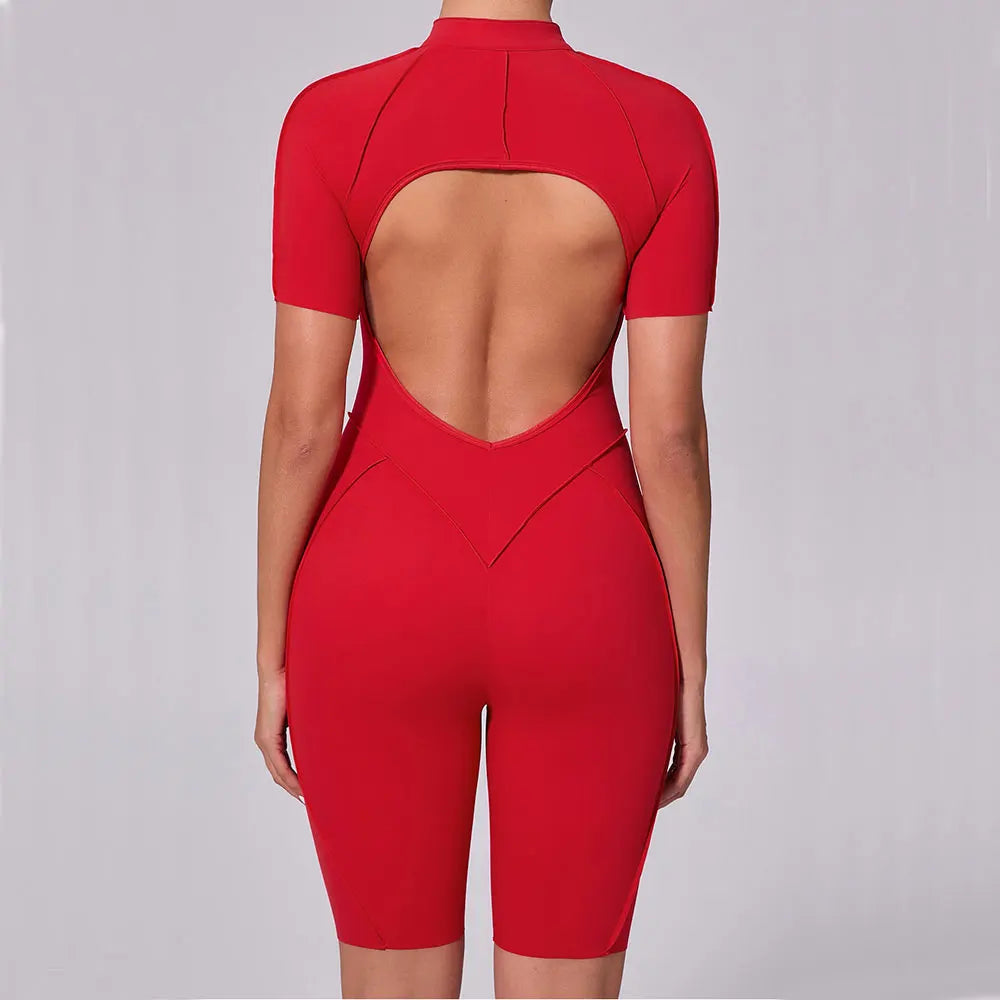 Gym Romper Women's Sports Jumpsuit Yoga Set Fitness Combination Lift Buttocks Bare Back High Elasticity Gym Sexy Sports Jumpsuit Main image