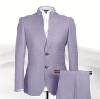 2025 New Style Men Chinese Tunic Collar Bridegroom Suit Formal Wear Dress Slim Fit Mens Suits Groom Wedding Blazer Costume Homme