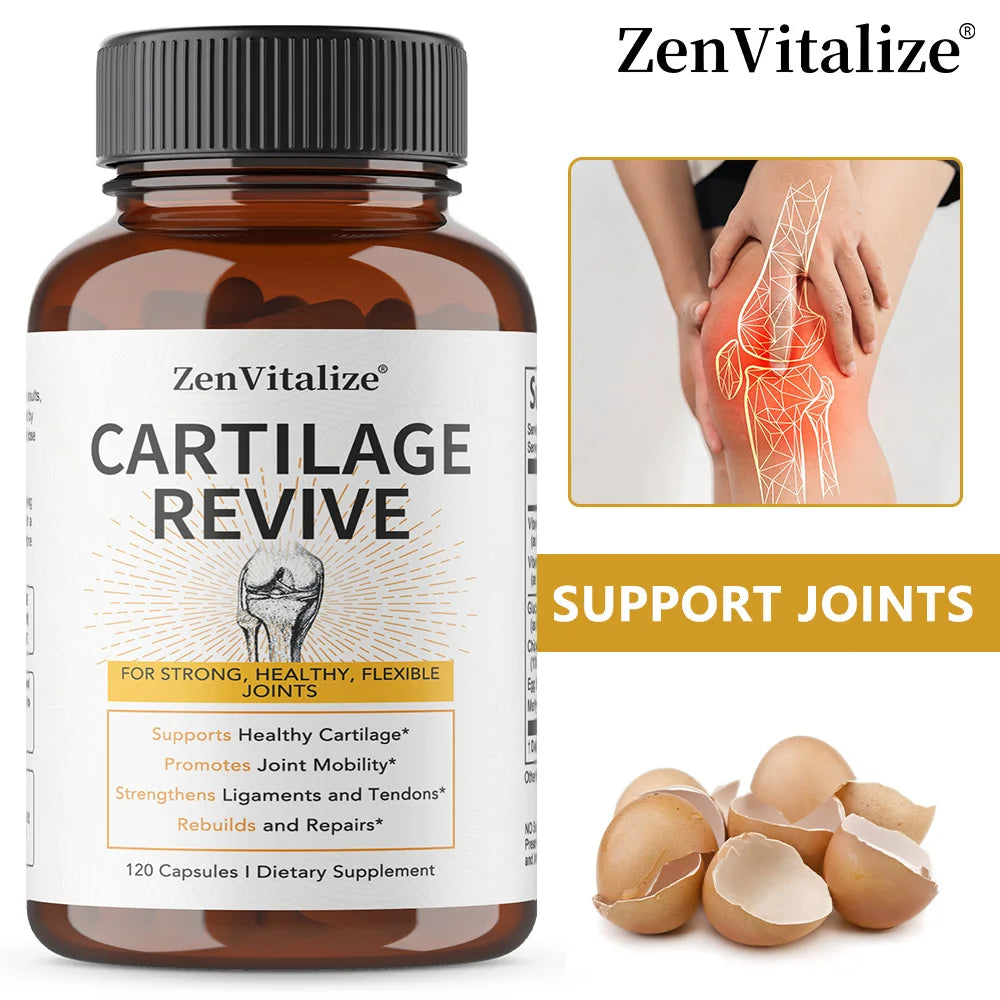 Cartilage Regeneration Supplement - Contains Type II Collagen, Glucosamine, MSM, Vitamin D3, Vitamin C - Promotes Joint Mobility Main image