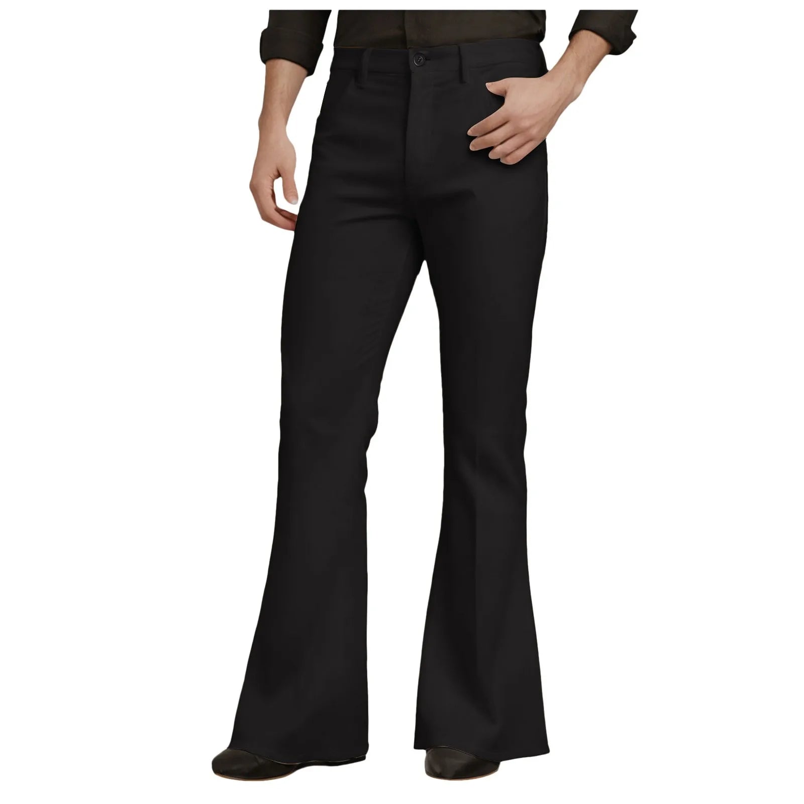 Vintage Flared Pants For Men Harajuku High Waist Skinny Pants Male Retro Slim Fit Bell Bottom Trousers Street Wear Pantalones