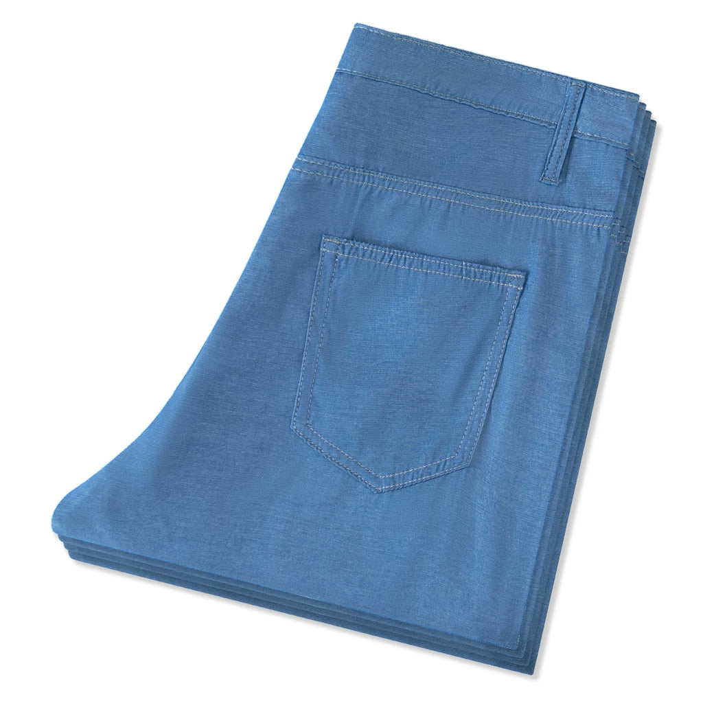 Men's summer slim fit soft blue imitation jeans comfortable casual youth pants outdoor versatile slim fit handsome slim fit pant