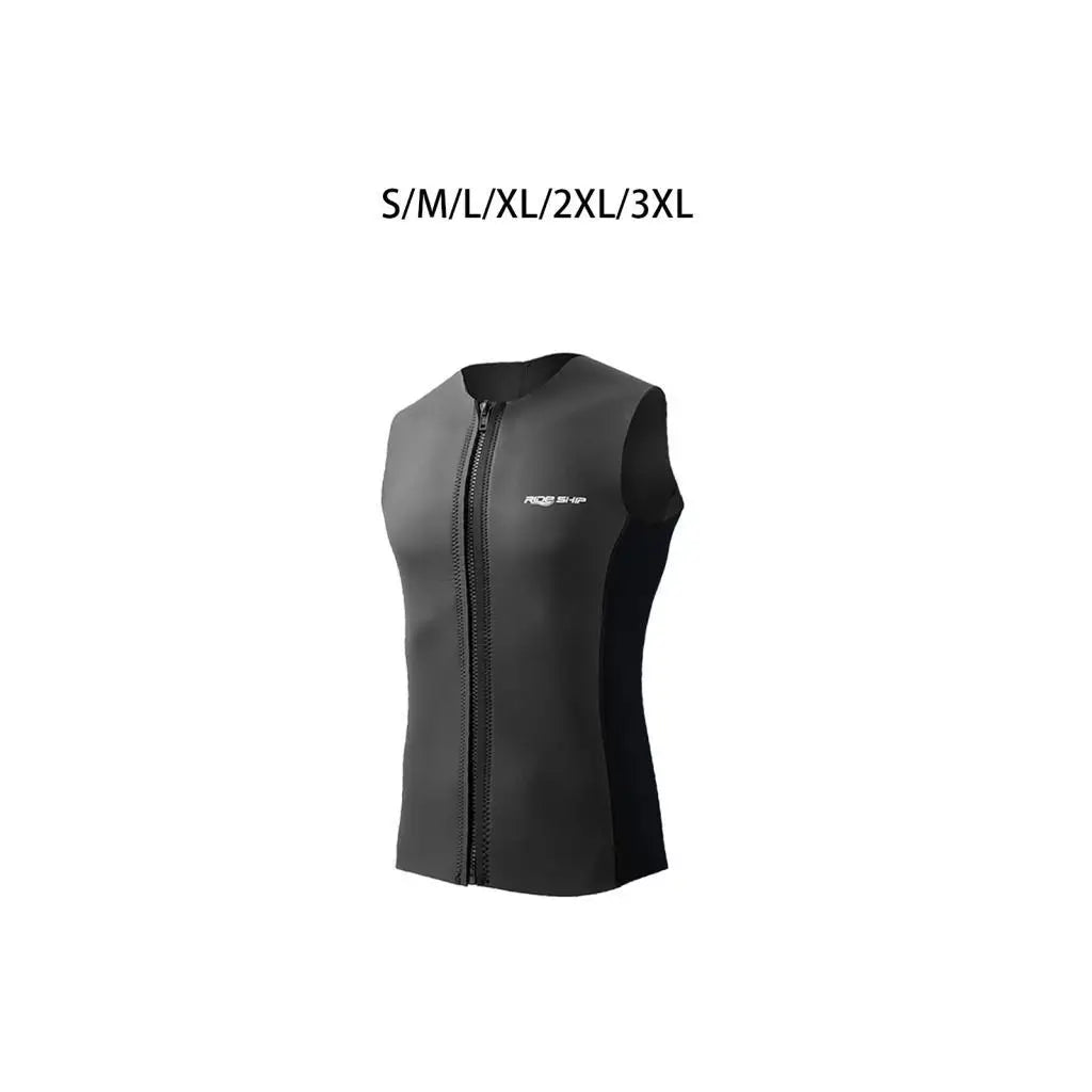 Wetsuit Top,Sleeveless Vest Thermal Diving Vest Zipper Diving Vest Swimsuit for Swimming Water Sports Surfing Kayaking Secondary image