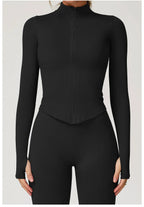 New Women Seamless Zipper Jacket Yoga Long Sleeved Gym Top Yoga Push Up Jacket Fitness Running Workout Sport Coat Women's Shirts