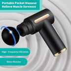 Mini Portable Handheld Fascia Gun USB Charging Percussion Massage Gun 6 Levels Intensity Noise Reduction Deep Muscle Pain Relief Vibration Massager for Body Neck Back Leg Fitness Slimming Men Women