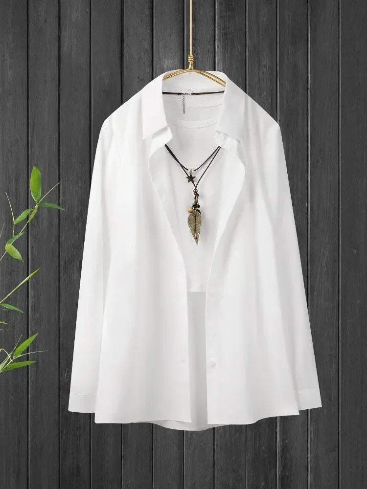 Plus Size Shirts New Women's Casual Loose Fashion Top Elegant Korean Style Solid Sweet Blouses Single-breasted Lapel