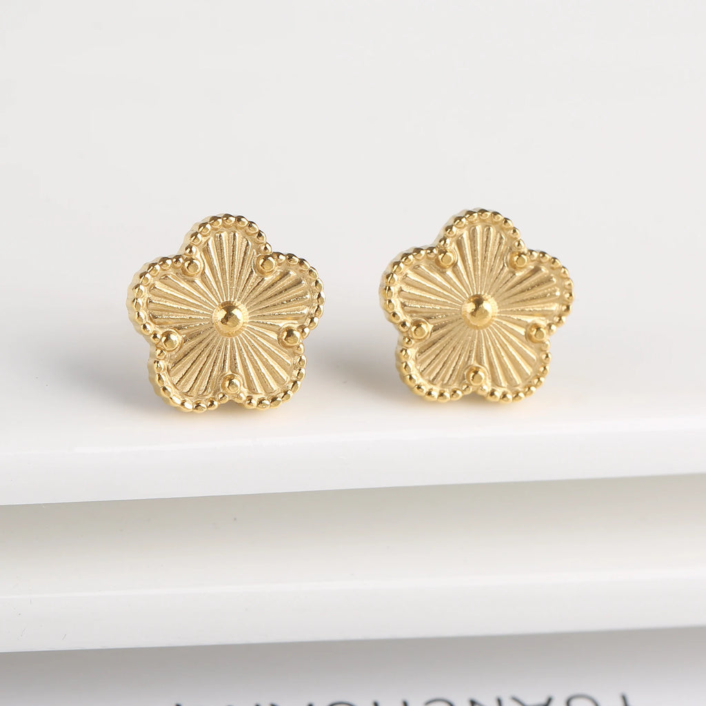Hot Sale Stainless Steel Laser Five Leaf Flower Petal Adjustable Clover Bracelet Classic for Woman Girl Brand Jewelry Party Gift