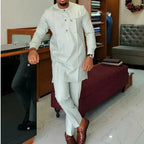 2026 new traditional men's suit luxury gentleman's shirt suit casual travel banquet men's two-piece set fashionable men's suit