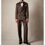 Formal Wedding Brown Men's Suits Blazer Elegant Double Breasted Shawl Lapel Slim Fit Male Clothing Customized 2 Pcs Jacket Pants