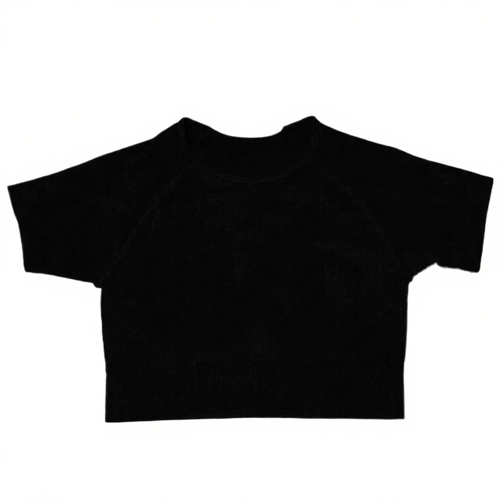 Gym Top for Women Short Sleeve Yoga Crop Top Ribbed Sports T Shirts Clothes Fitness Seamless Workout Tee Sports Tops Activewear