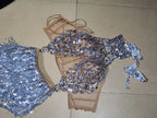Luxurious Blue Diamond Sparkling Tassel Jazz Dance Performance Clothing Basketball Baby Performance Clothing Cheerleading Short