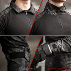 Men's Outdoor Tactical Shirts Long Sleeve Outfit Combat Shirt 1/4 Zipper Ripstop Tops Workwear pullover Camo Airsoft T-Shirts