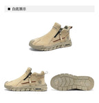 Mens Casual Labor Shoes Fashion Zipper Versatile Men Outdoor Climbing Shoes Non Slip Wear-resistant Sneakers Zapatos Para Hombre