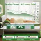 Twin Mattress 10 Inch - Memory Foam Hybrid with Pocket Springs, Medium Firm, Pressure Relief for All Sleep Positions