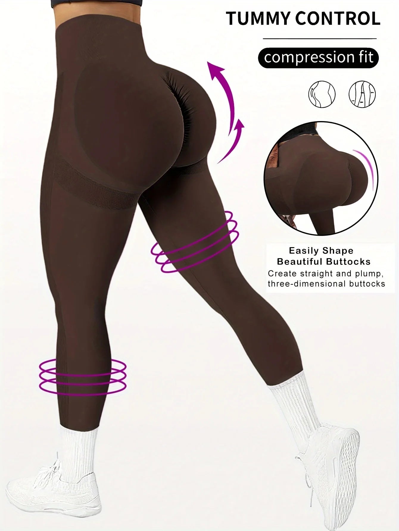 CZGUKE Seamless Women's High Waist Yoga Pants Tight Waist Hip Lifting Elastic Tight Solid Color Wide Waist Sports leggings Main image