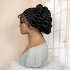 New Synthetic Full Lace Handmade Bantu Braided Wigs African Hair Wig for Black Women Short Cute Knotless Box Braiding Wig