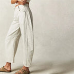 Midiross High Stretch Mid-Rise Barrel Jeans Fashion wide Leg Shape Women Casual Baggy Mid Waist Denim Pants