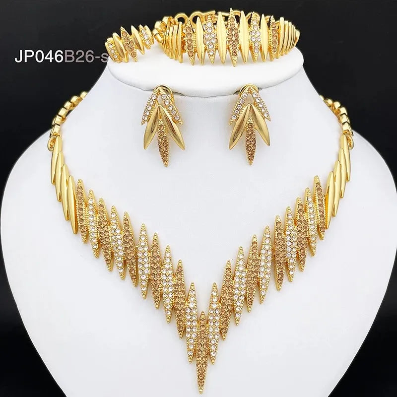 Fashion Jewelry Sets Gold Color Necklace And Earrings For Women 4 Pieces Jewelry Set Main image