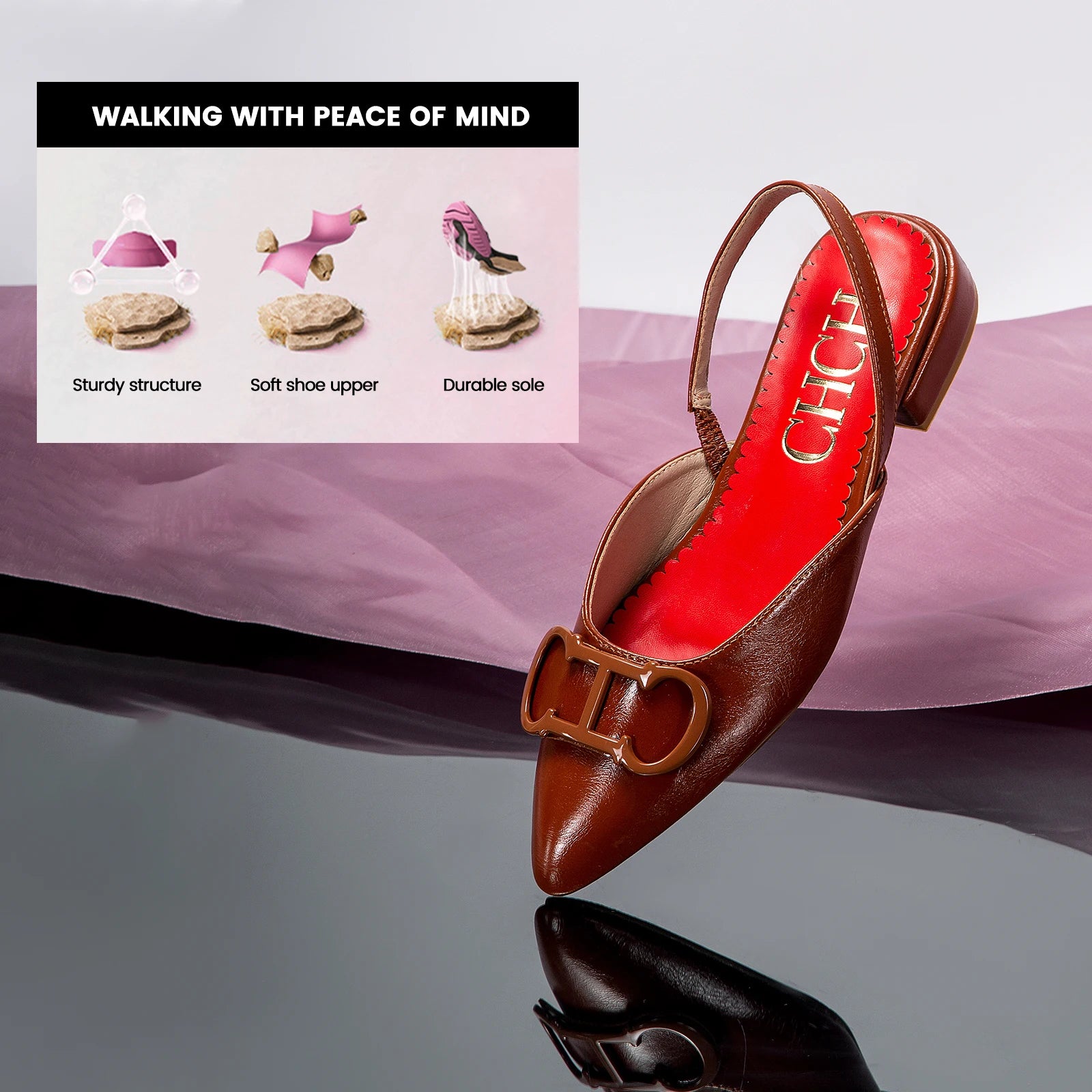CHCH Women's Sandals 2026 New Black Pointed Flat bottomed loafers Simple Black Business Women's Shoes