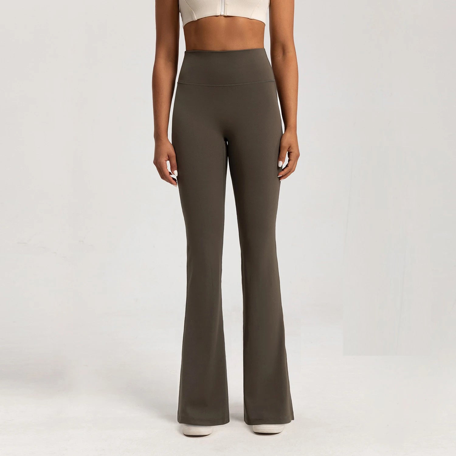 High-end Yoga Leggings Slim Yoga Pants High Waist Wide Leg Pants Bottoms Breathable Gym Casual Sports Bell Leggings Female