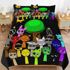 Sprunki Bedding Set 3D Printed Anime Game Skin-Friendly Suitable for Bedroom Duvet Cover Set With Pillowcases Kids Home Textile