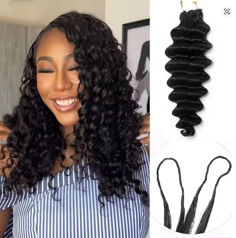 Brazilian Hair Kinky Curly Crochet Braiding Human Hair Deep Wave Crochet Human Hair Extensions Knotless Pre-Separated Crochet