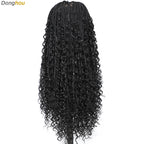 Donghou 24Inch Lace Front Boho Braided Wigs for Women Knotless Braid Wig Natural Hairline Box Braid wigs Premium Lightweight Wig