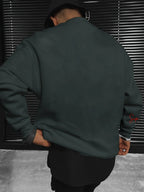 Men's autumn and winter fashionable casual loose freedom letter graphic printed long sleeved round neck sweatshirt
