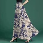 Fashion Elastic Spliced Printed Vintage Chiffon Skirts Women's Clothing 2026 Summer New Loose Office Lady High Waist Skirts