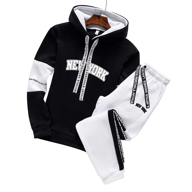 Mens Tracksuit Letter Printing Sweatshirts Pants Quality Casual Single Piece Hoodie Pants Outdoors Sports Jogging Mens Clothing
